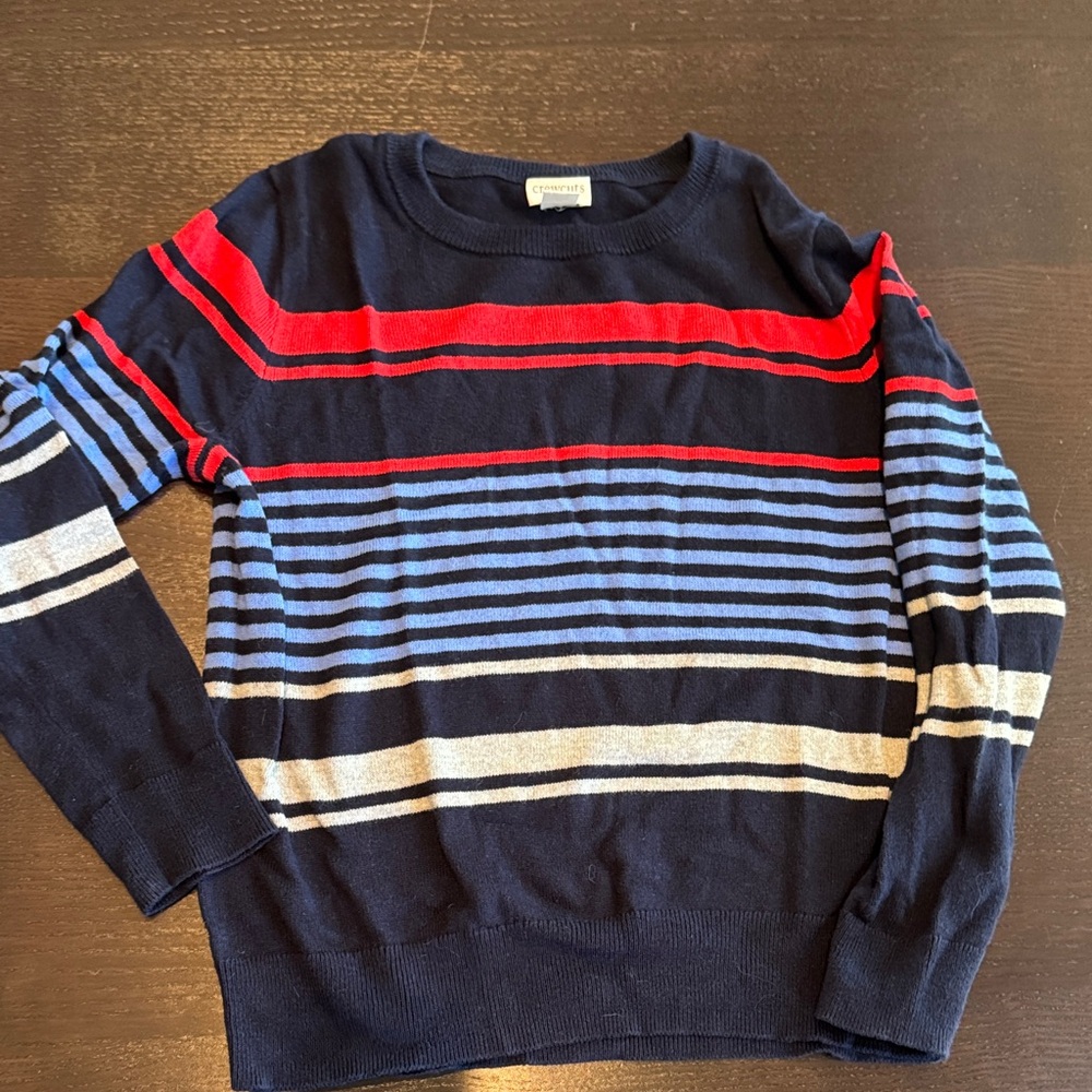J. Crew Multicolor Striped Crewneck Sweater